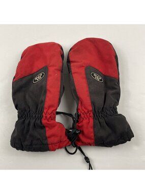 Dakine Mittens Gloves Men’s L Red Black Poly Blend Flannel Lined Ski Snowboard